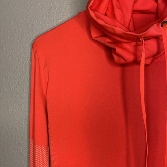 Nike Funnel Neck Neon Coral Stretch Running Pullover Size Small - Picture 5 of 13